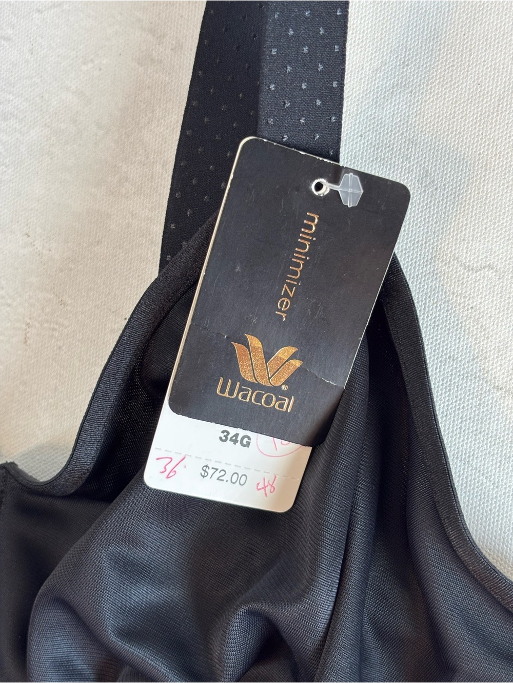 Wacoal Back Appeal Minimizer Bra, Black, 34G, New with Tags! Style 857303 - Picture 7 of 10